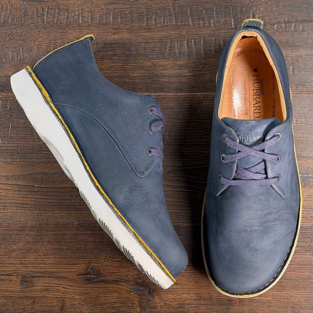 Samuel‎ Hubbard Hubbard Free Oxford Shoes Mens 9 Blue Nubuck Leather Preppy Work